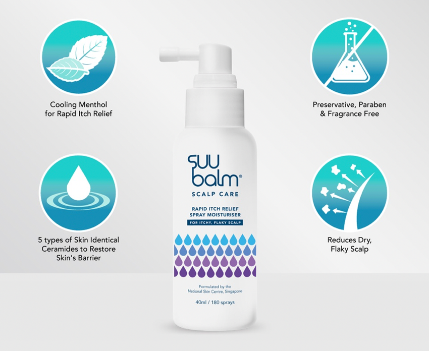 SUU BALM Rapid Itch Relief Scalp Spray Moisturser 40ML