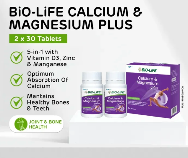 BiO-LiFE Calcium & Magnesium Plus 2 x 30 tablets