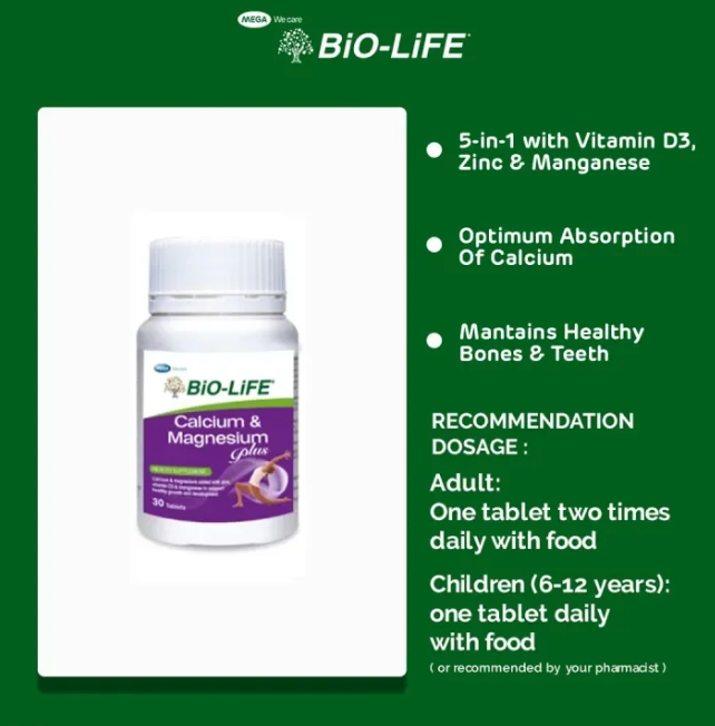 BiO-LiFE Calcium & Magnesium Plus 2 x 30 tablets