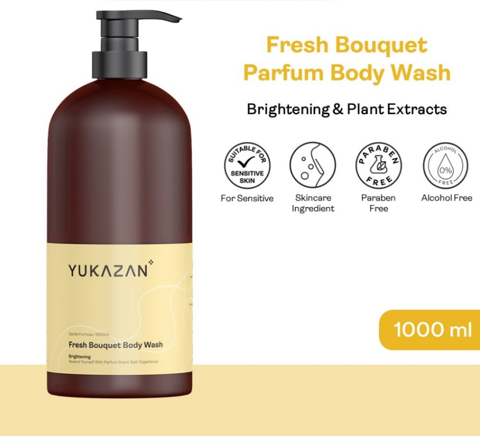 Yukazan Fresh Bouquet Body Wash 1000ml Shower Foam / Antibacterial And Alcohol Free / Body Shampoo
