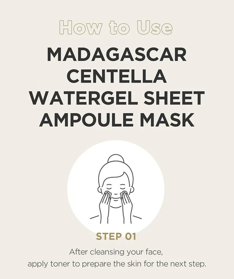 SKIN1004 Madagascar Centella Water Gel Sheet Ampoule Mask - 25ml x 5pcs