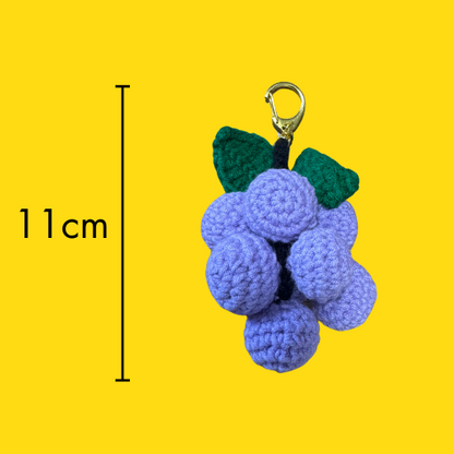 Crochet Grape Keychain