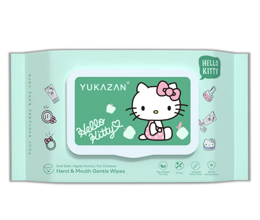 Yukazan Hello Kitty Gentle Wipes 99.9% Antibacterial 50's (Apple Aroma)