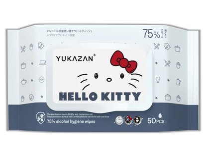 YUKAZAN Hello Kitty 75% Alcohol Antiseptic Wipes 50s