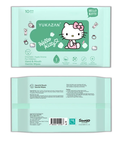 Yukazan Hello Kitty Gentle Wipes 99.9% Antibacterial 50's (Apple Aroma)