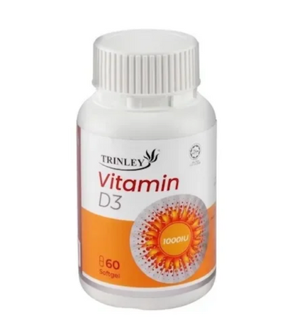 Trinley Vitamin D3 1000 IU - 60 Softgel + FREE PILLBOX