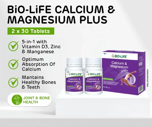 BiO-LiFE Calcium & Magnesium Plus 2 x 30 tablets