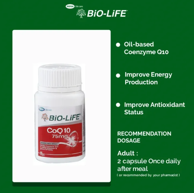 BiO-LiFE CoQ10 75mg 4 x 30 capsules