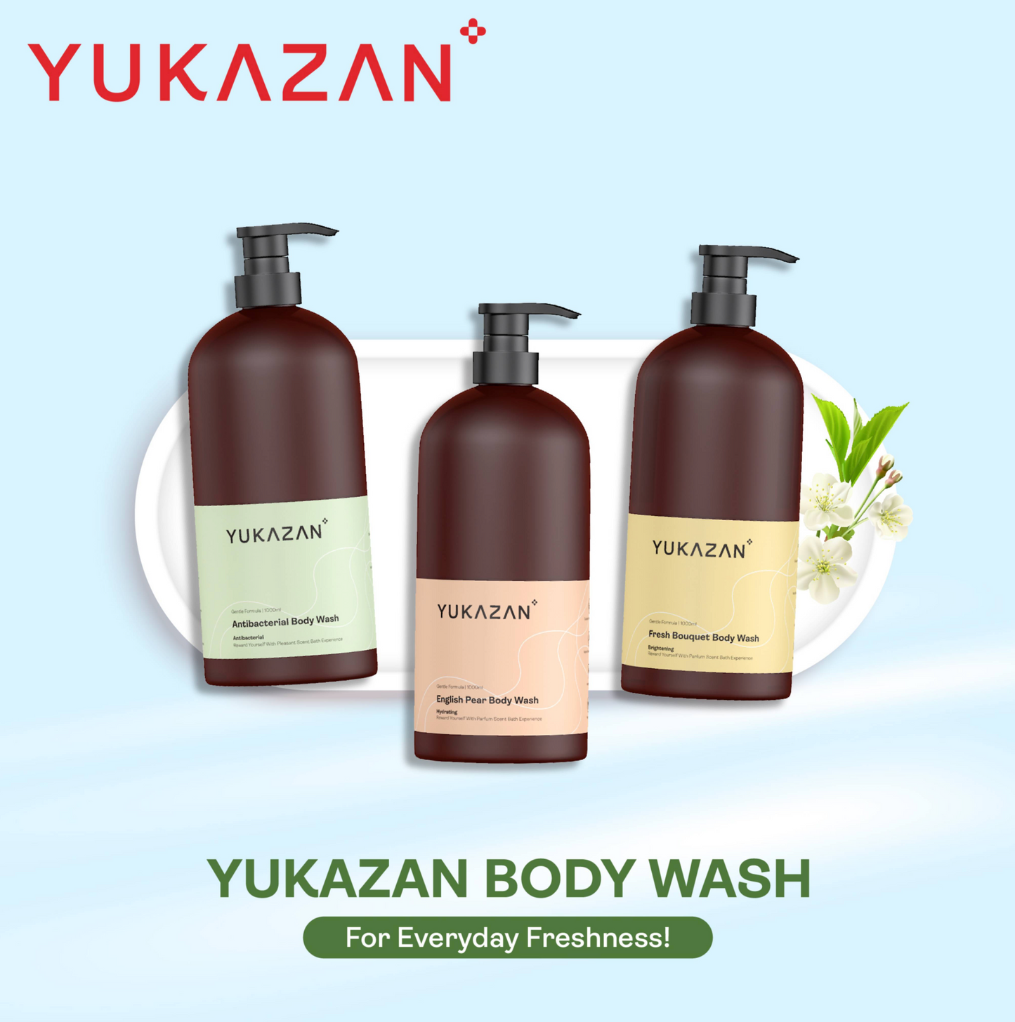 Yukazan English Pear Body Wash 1000ml Body Shower Foam