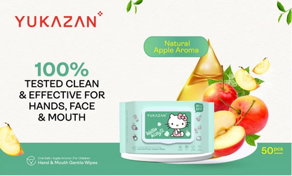 Yukazan Hello Kitty Gentle Wipes 99.9% Antibacterial 50's (Apple Aroma)