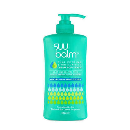 SUU BALM DUAL COOLING AND MOISTURISING CREAM BODY WASH 420ML