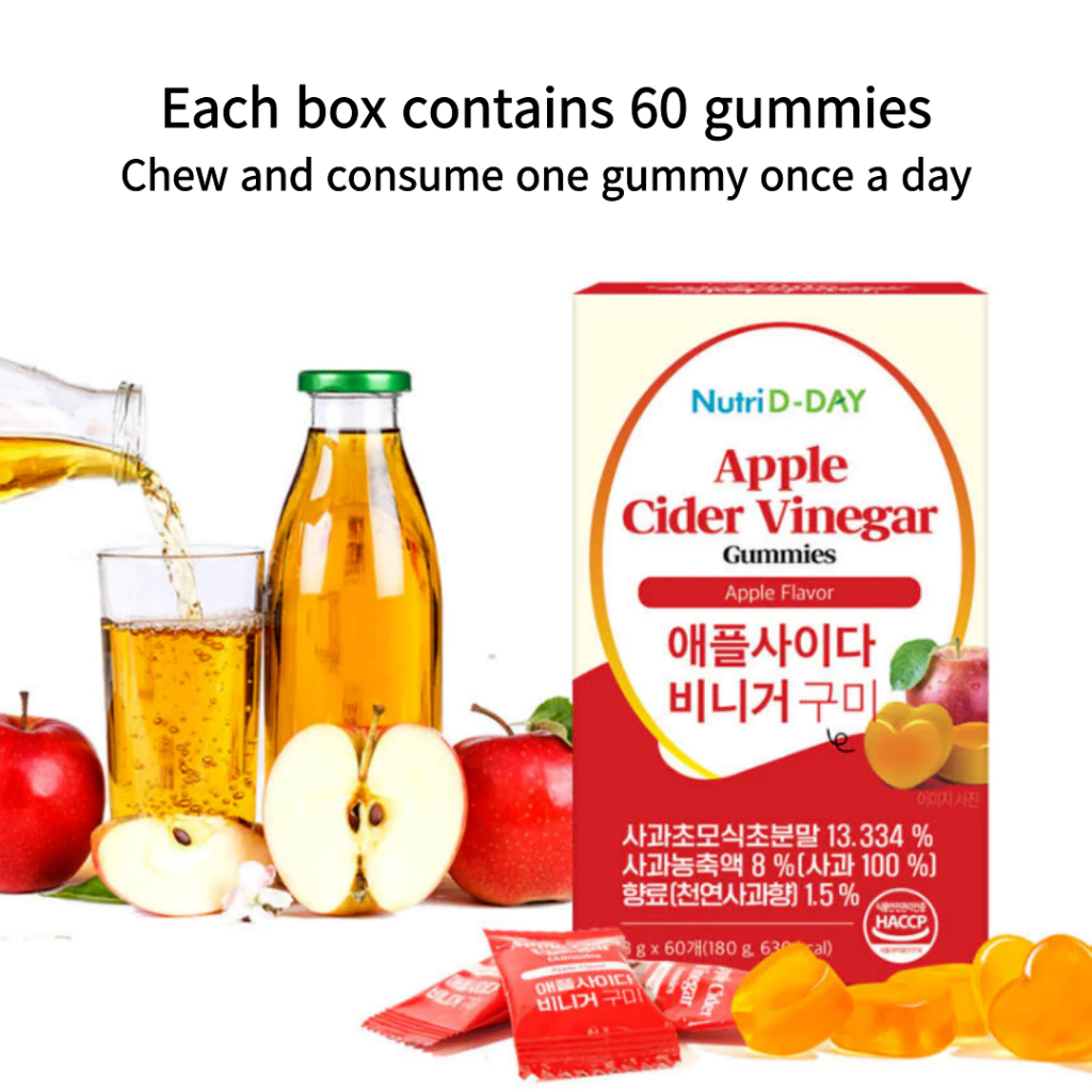 Nutri D Day Apple Vinegar Apple Cider Vinegar Jelly Gummies 60pcs